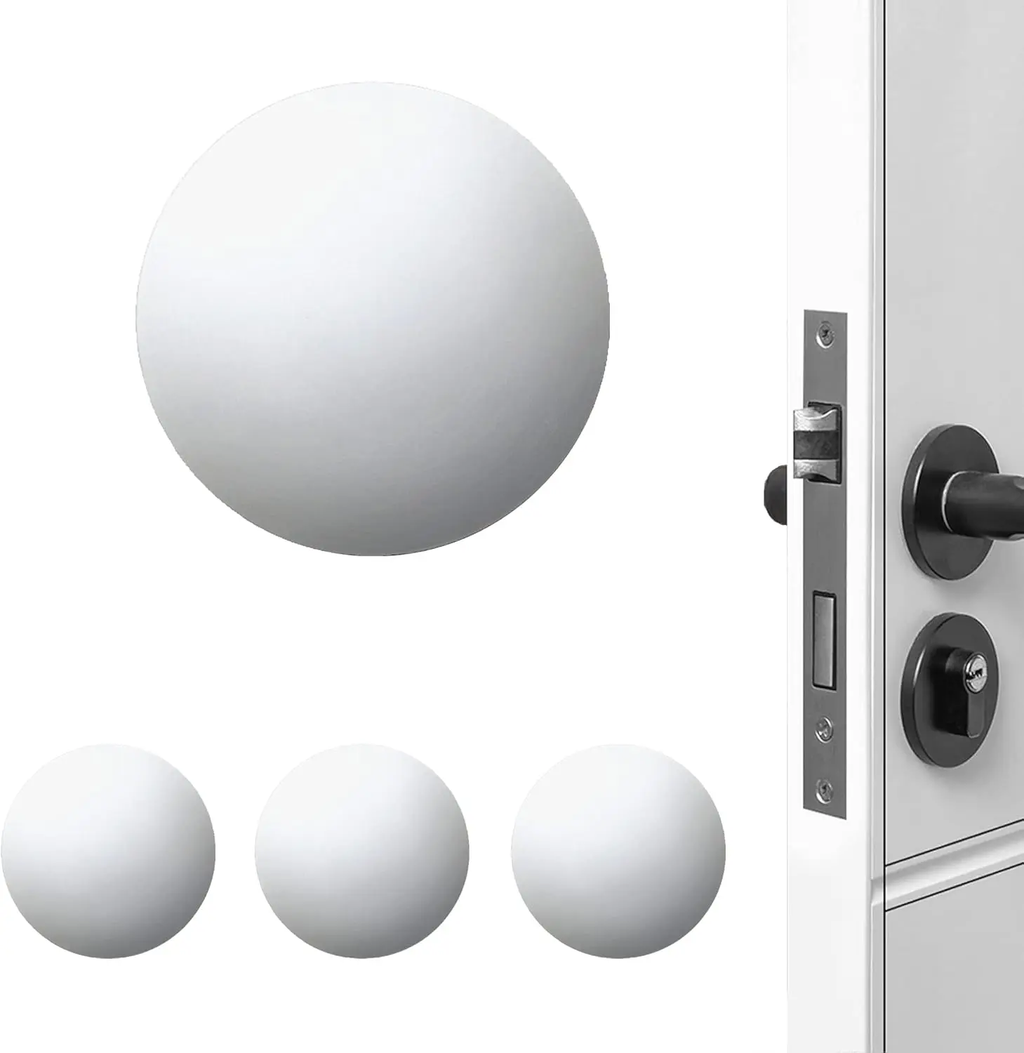 Door Stoppers Wall Protector Buffer Guard Doorknob Door Handle Bumper Self Adhesive Silencer Soft Rubber Crash Pad for Home Office