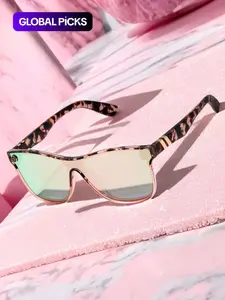 Modern Rich Girl Sunglasses, Cute Unisex Trendy Casual Tortoiseshell Sunglasses for Everyday Use, Lightweight Durable High Quality Sunglasses, Fashion Accessories for Outdoor Activities, Tinted Lenses Sunglasses For Sports, Summer Sunglasses