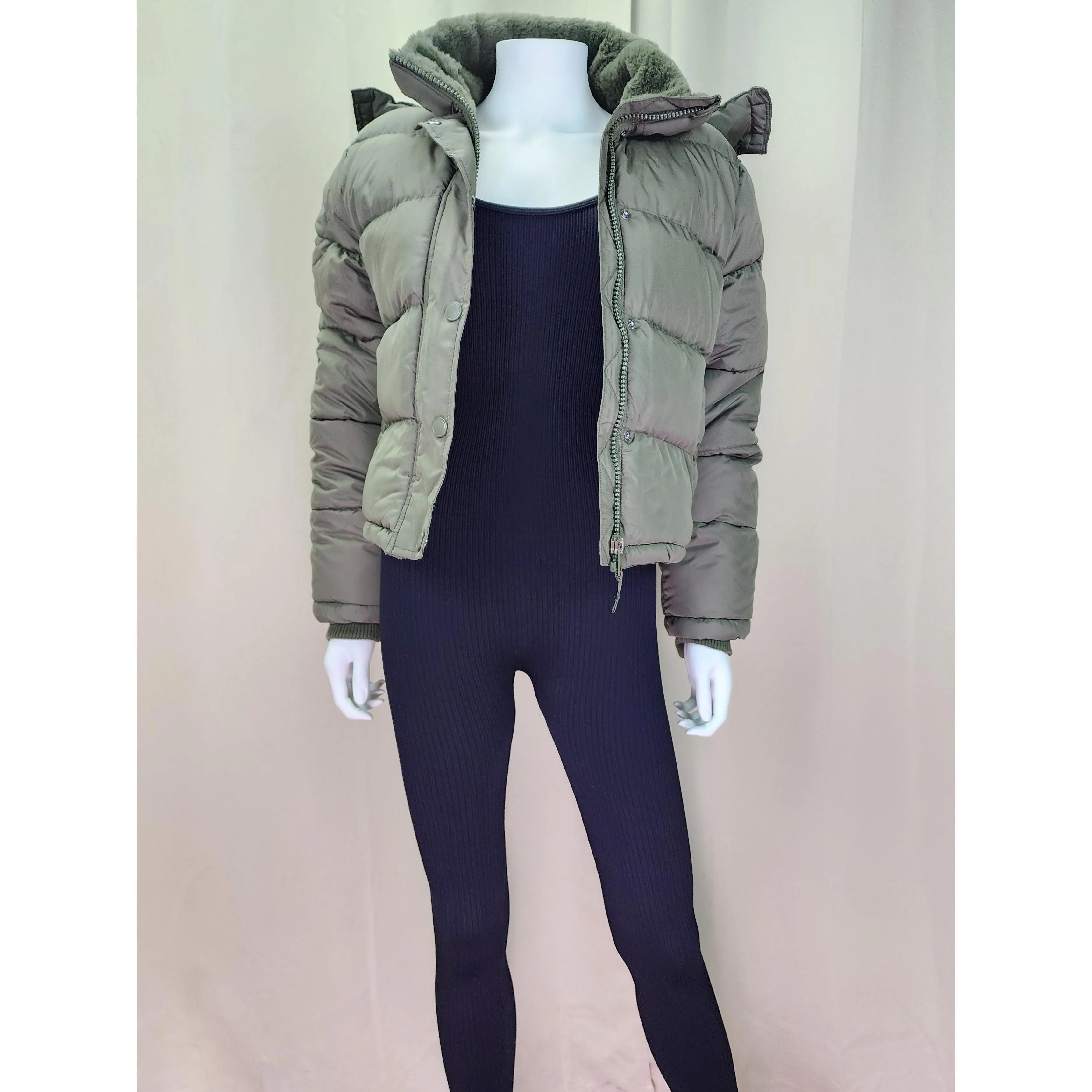 Olive Green Puffer Jacket