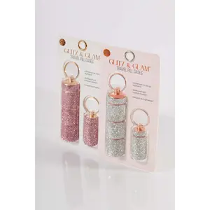 Glitz & Glam Travel Pill Cases with Keychain