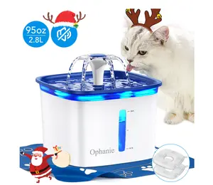 Large 95oz Cat & Dog Water Fountain with Smart Pump Easy to Clean Includes Mat Constant Fresh Flow for Healthy Pets