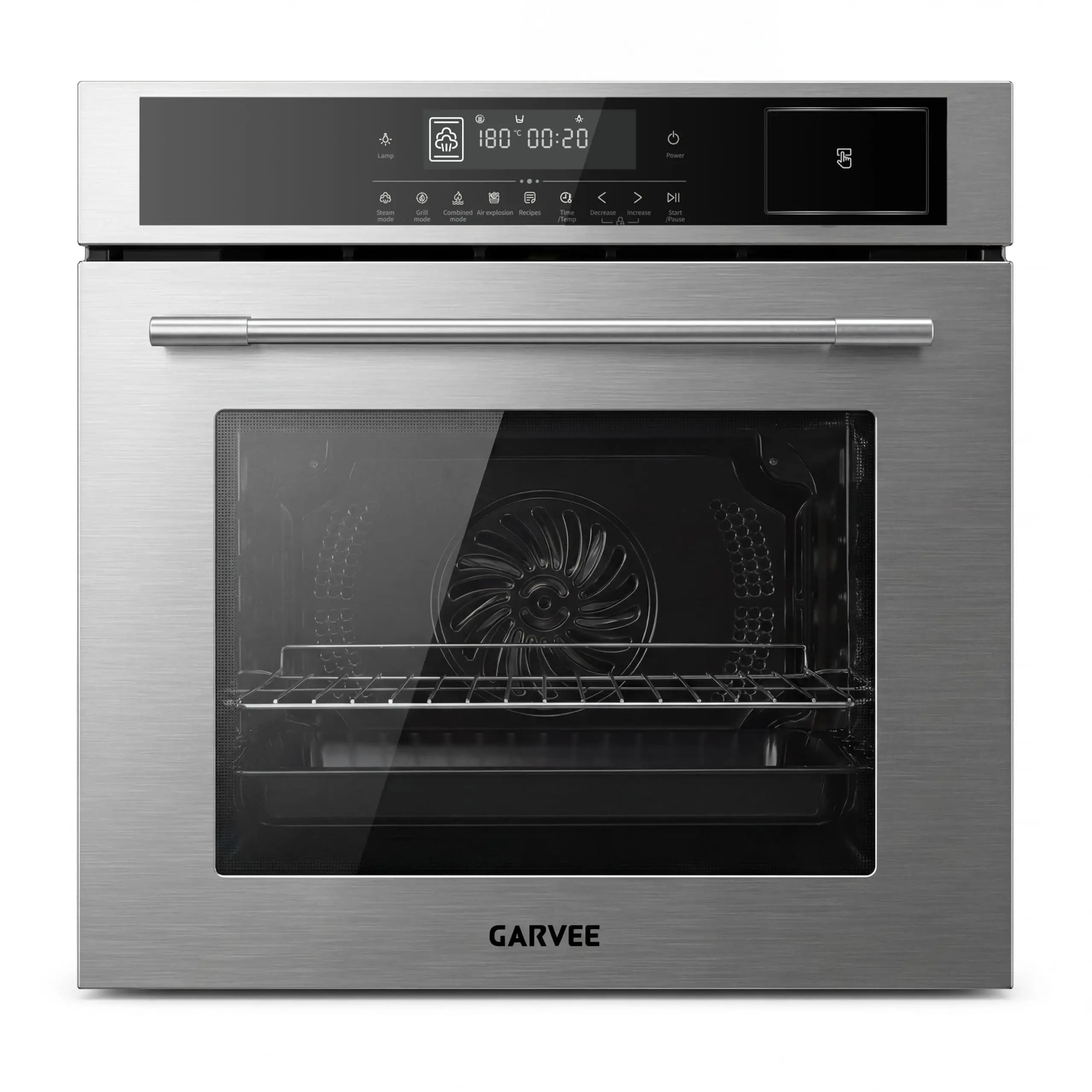 GAOMON 24 Inch Built-in Steam Electric Oven Combo, 2.5 Cu.ft Convection Wall Oven, 5 Cooking Modes, Steam Function, Triple-Layer Glass, Easy Clean Interior, Timer & Safety Lock, Silver