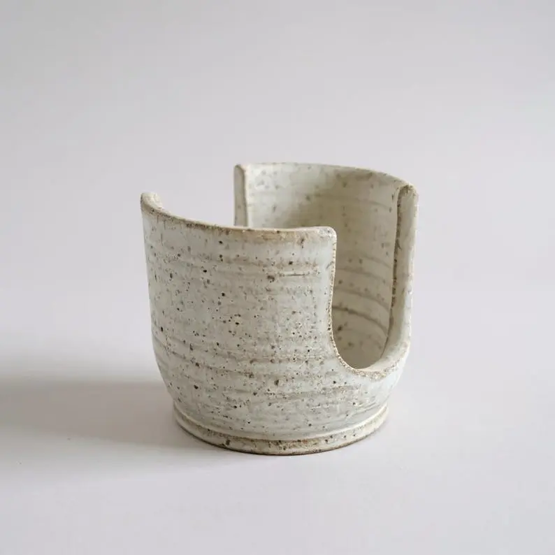 Speckled Stoneware Sponge Holder: Handmade Ceramics