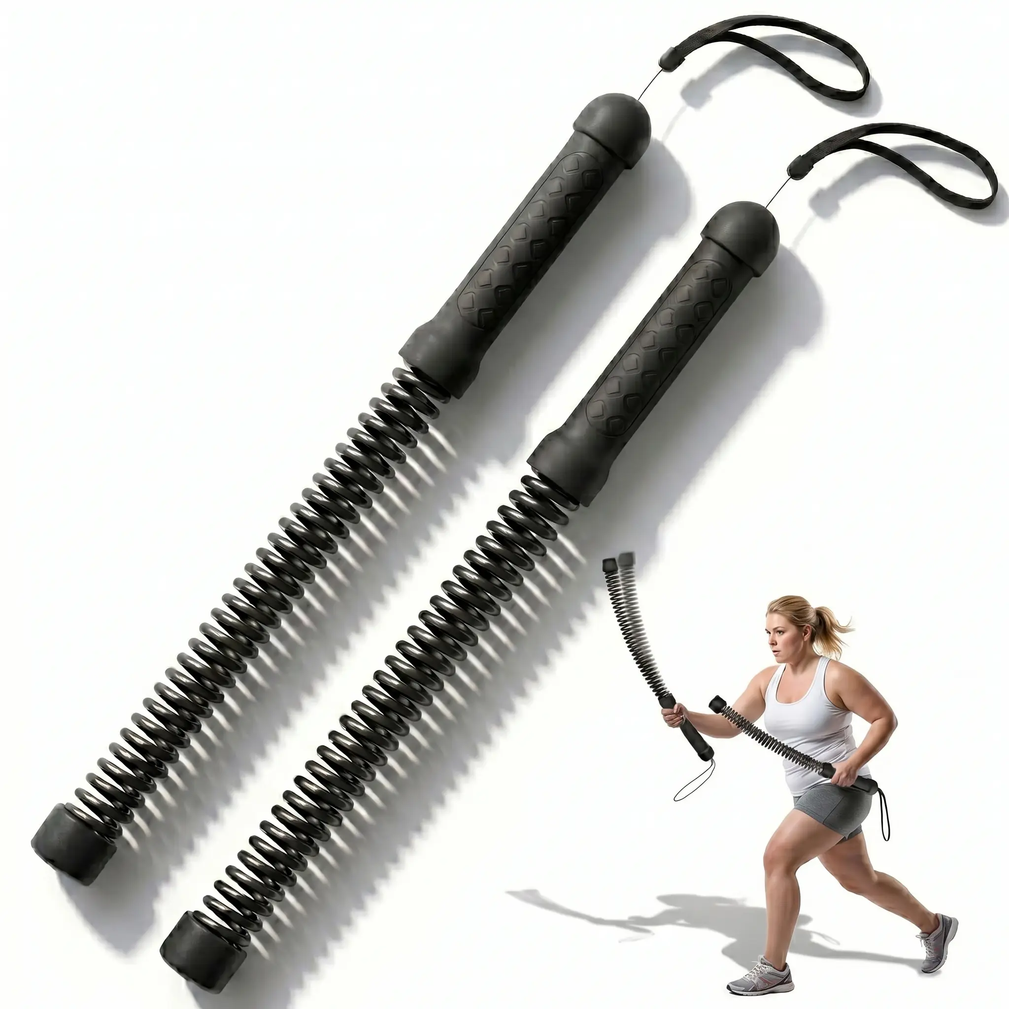 Portable Spring Fitness Training Stick - Cordless Vibration Exercise Bar for Full-Body Workout Heavy-Duty Spring Resistance Stick - No Space Needed, All-in-One Home Gym Tool  High Elasticity Spring Exercise Bar for Indoor & Outdoor