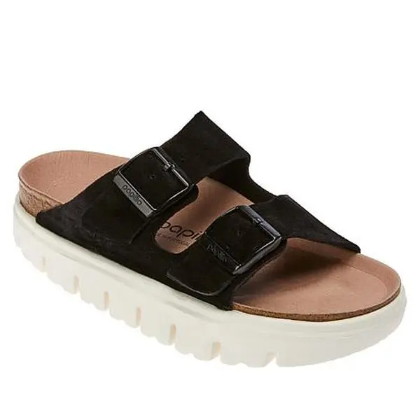 Papillio by Birkenstock Arizona Chunky Suede Sandal - Black or Sand Papillio by Birkenstock Arizona Chunky Suede Sandal - Black or Sand