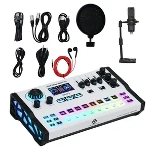 HoneySonic Live Mixer Sound Card: Affordable, Easy to Use, Plug & Play | 1-Click Noise Reduction + Reverb, 16 Effects, Dual DSP & 48V Mic Support, Works with Phone/PC, Long Battery Life | Streamers’ Must-Have Audio Tool for Live Streaming & Recording Card