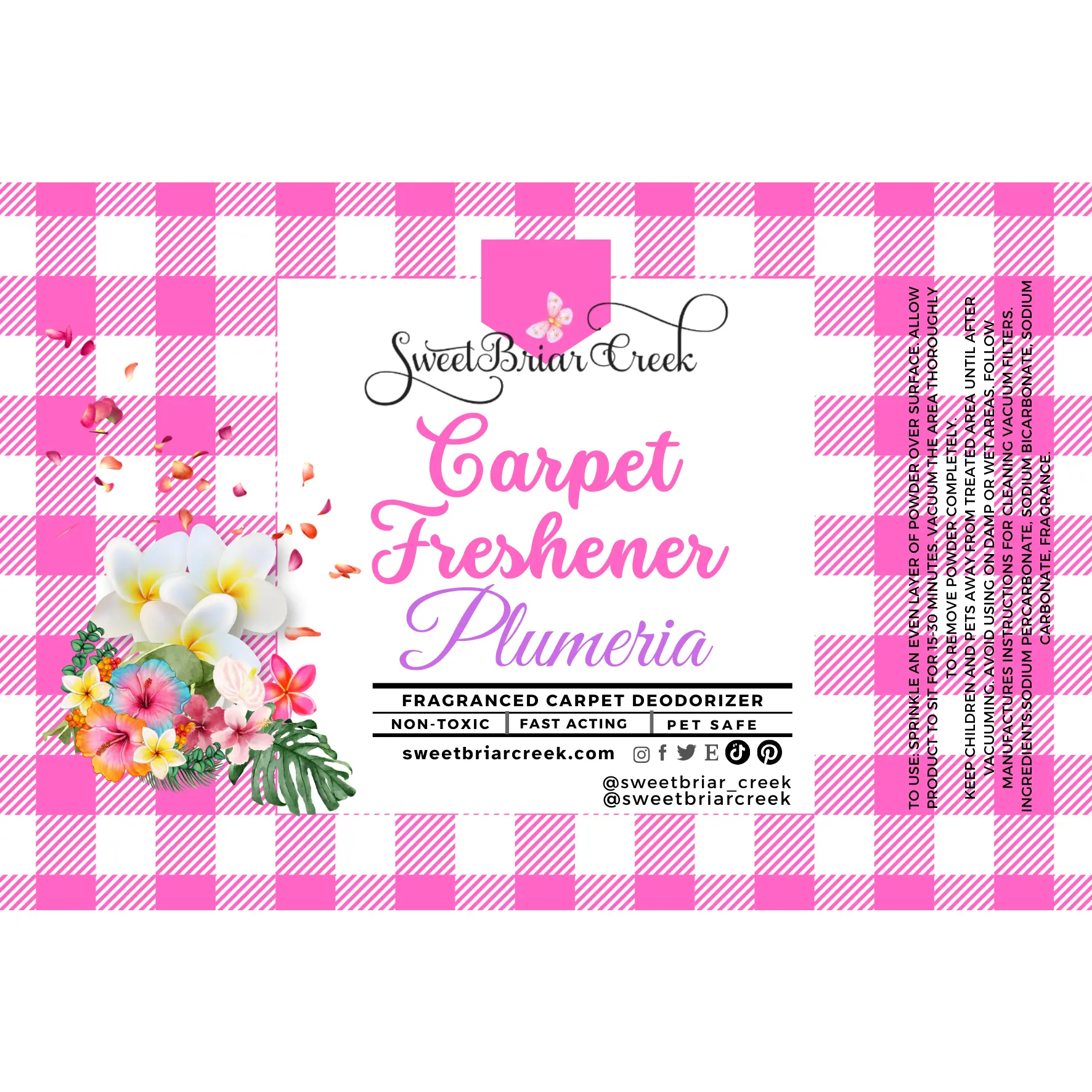 Plumeria Carpet Freshener Powder - Original Formula for Freshening Carpets