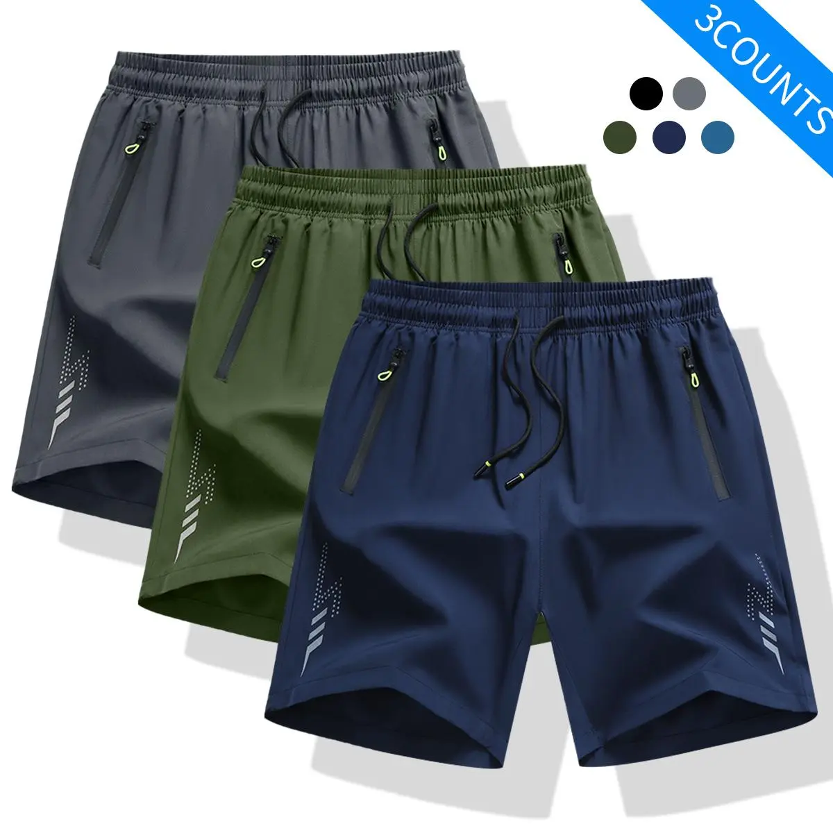 Navy Blue + Army Green + Dark Gray