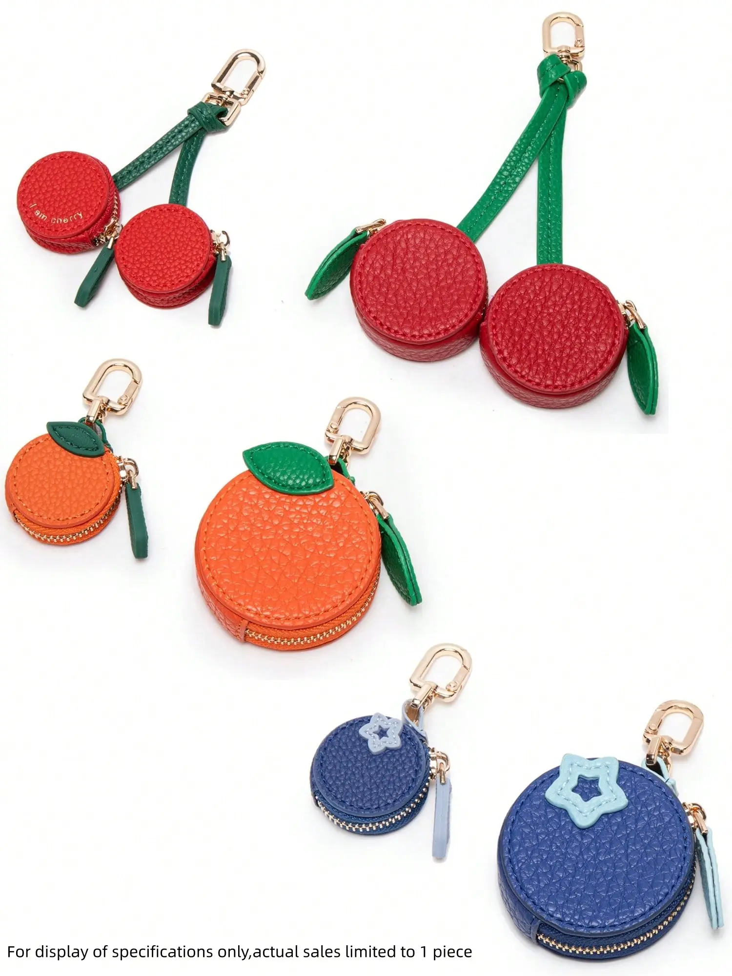 Fruit Shaped Keychain, Keychain Kawaii, Keychain Cute, Suitable For Women And Girls, Backpack Keychain, Wallet Pendant, Coin Purse, Cherry Shaped Keychain Gift, Bag Decoration Set, Suitable For Daily Travel, Holiday Gift