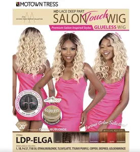 Motown Tress LDP-ELGA HD Lace Deep Part 20" Glueless Wig with Baby Hair Heat Resistant Fiber Salon Touch Premium Styles
