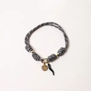 POP UPS X HANNAH B BOAT ROPE GREY NECKLACE WITH 11:11 & BLACK CHILI