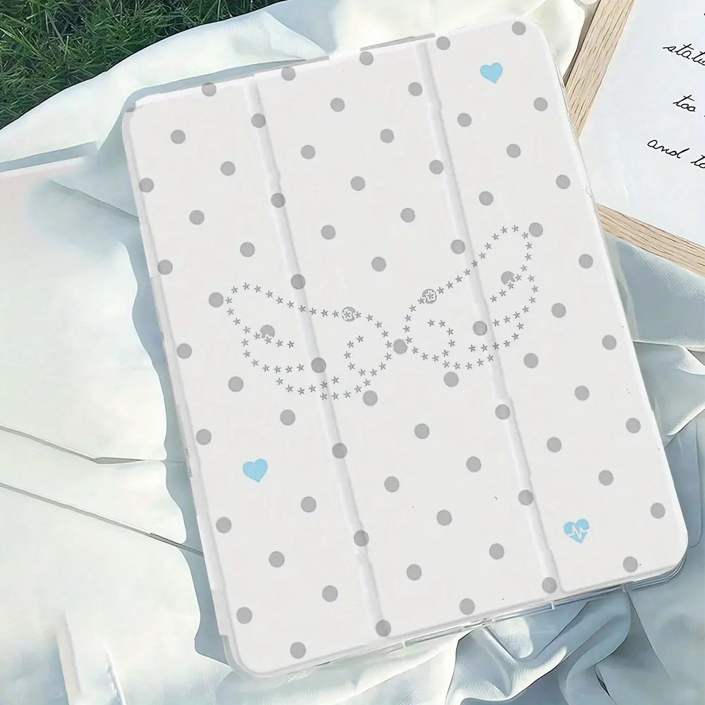 Polka Dot Protective Tablet Cover with Built-in Pen Tray - Essential Tablet Accessory for iPad 9.7/10.2/10.9/12.9/Pro 11/10th Gen, Tablet Accessories