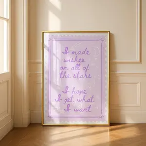 [Sale Off Up To 50%] [Unframe] Taylor Lyric Poster - Showgirl Lyrics Art, Wish List Lavender RoomDecor