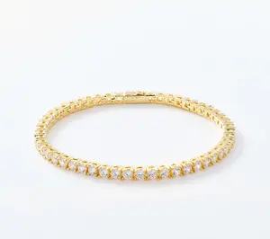 Diamonique Italia Clear Tennis Bracelet, Bronze