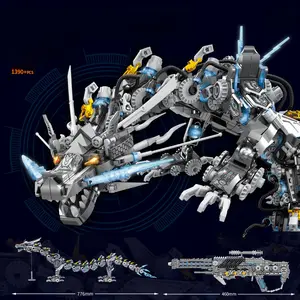 Mechanical Dragon II Transforming Light-Up Mecha Compatible with LEGO Educational Building Blocks Boys' Toy