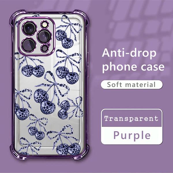 Cherry Pattern Phone case for iPhone 17Pro Max Air 16Plus E 15 14 13 12 11 cases,Shockproof Drop,Protection Durable,Protective Silicone Cover,simple and stylish, available in multiple colors,Gifts for Girls Smartphone Screen Protector