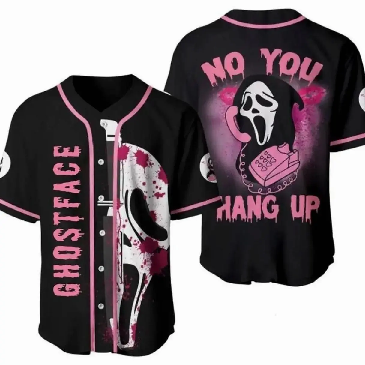 Ghostface Style Baseball Jersey – Fun Halloween Costume Alternative