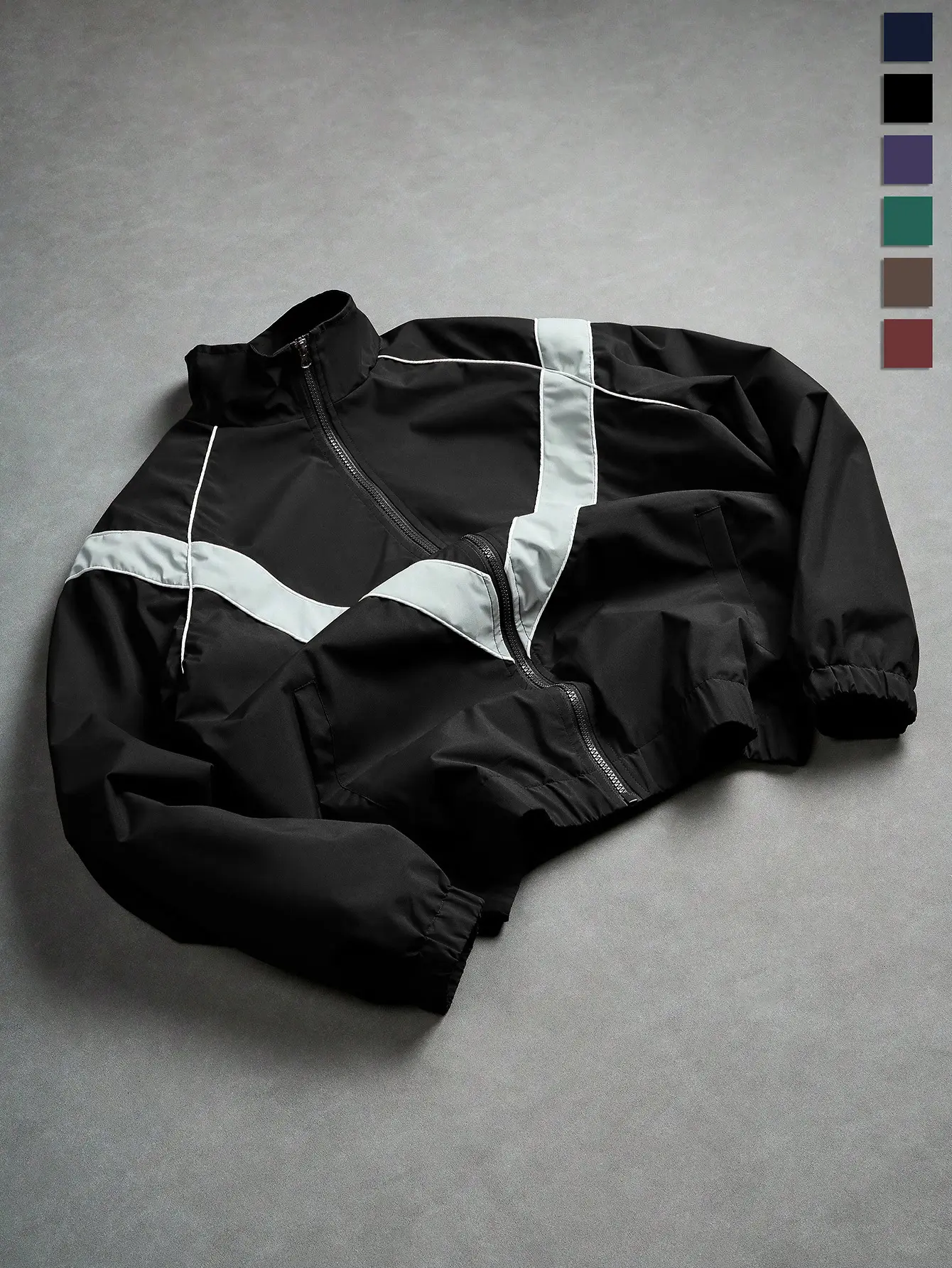 Men's casual small stand collar jacket, windproof and abrasion-resistant on the surface, color blocking design, suitable for sports, riding, and daily commuting, suitable for spring and autumn seasons Coats Long Sleeve Stylish Menswear jackets men