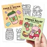 Coco Wyo Mini Coloring Book Set of 2 (3 x 3.5 in) – Stress Relief, Food & Drink - Office Art Supplies, Beginner Friendly, Quiet Time, Cozy Coloring