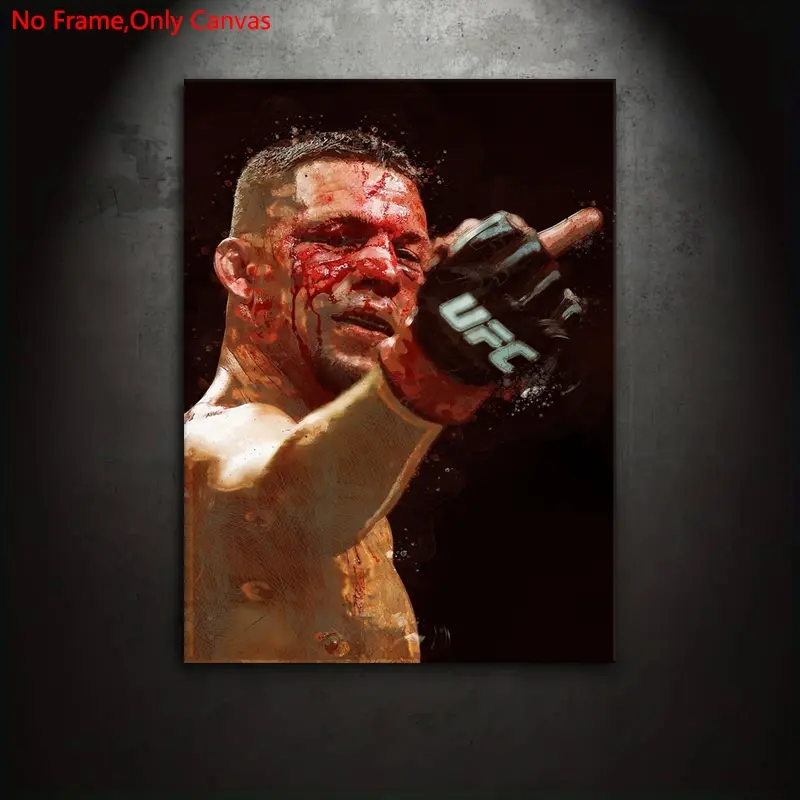 1 piece/set frameless canvas painting poster, classic abstract minimalist, Abstract Design, Artistic art, abstract wall art, UFC boxing Nate Diaz, perfect gift for mixed martial arts fans, ideal gift for home decor, Print