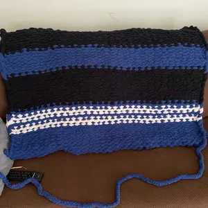 Chunky yarn hand knitted blanket