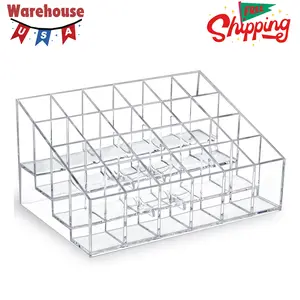 Lipstick Organizer,Small Clear Plastic with 24 Slots