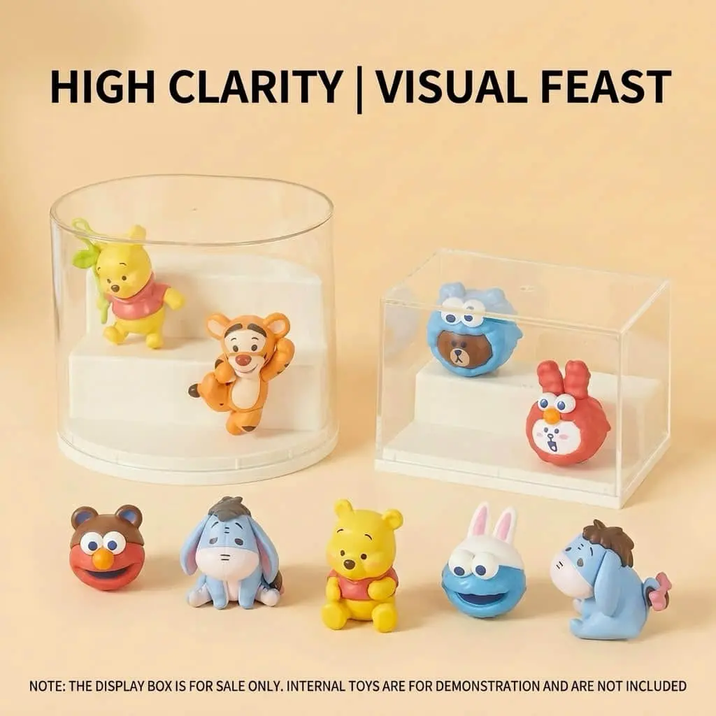 MINISO Acrylic Blind Box Display Case, Clear Action Figure Organizer, Small Show Case for Collectibles, Dustproof Toy Storage Box Mini Showcase