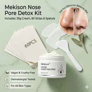 2% BHA Blackhead Remover Nose Mask Kit, Deep Pore Cleansing Treatment with Amazonian White Clay & Aloe Vera, Pore Minimizing and Moisturizing Formula, Includes 60 Nose Strip Papers, 30g