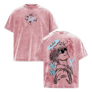 Gojo Satoru Jujutsu Kaisen T-Shirt – Epic Ryouiki Tenkai Domain Expansion Graphic Tee, Vintage Washed Oversized Anime Shirt, Premium Heavy Cotton Streetwear Top, Unisex Casual Fan Favorite, Perfect Gift for Jujutsu Lovers