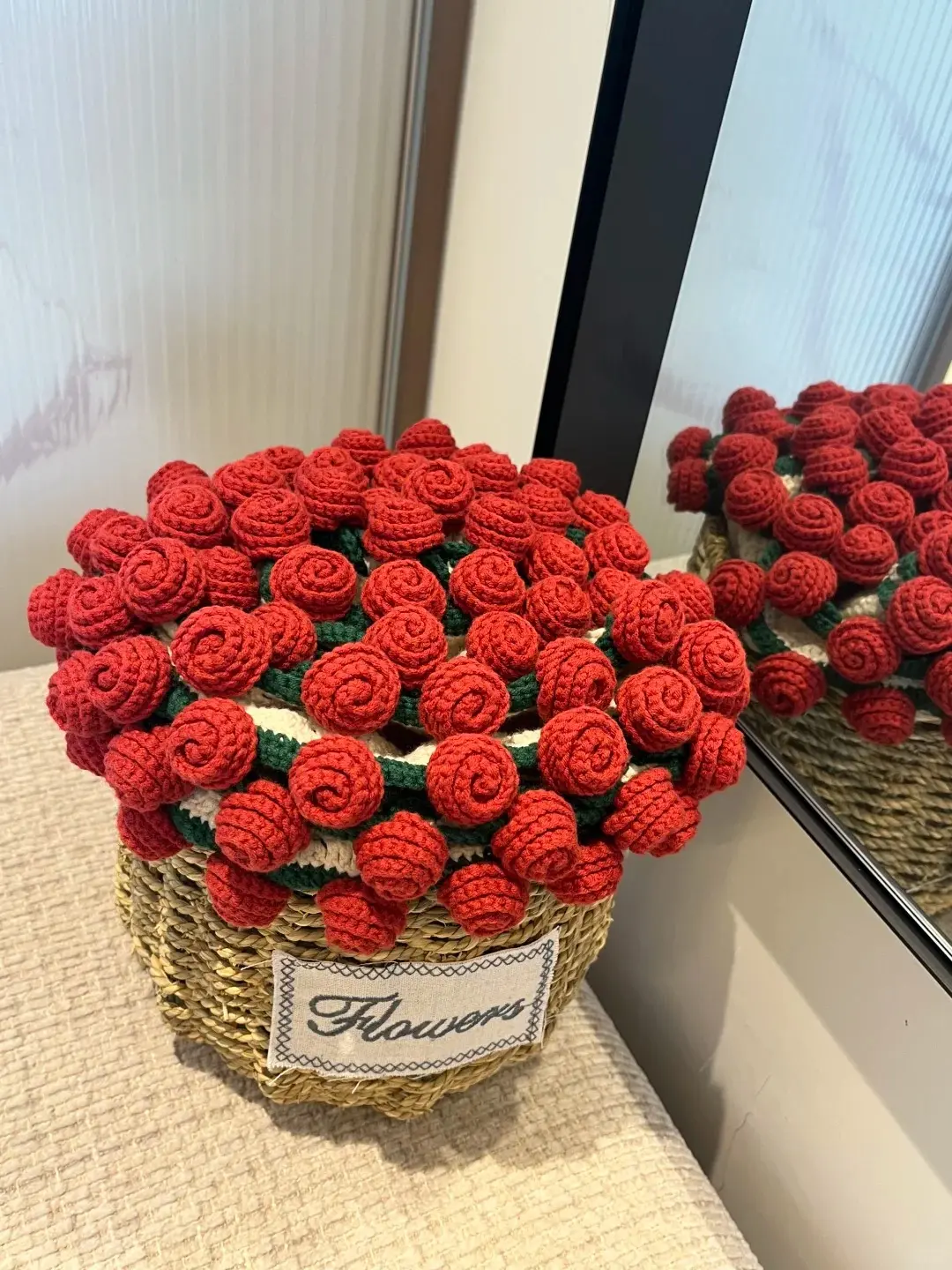 【Birthday gift】Rose hand-woven blanket, pure handmade blanket, can be turned into a bouquet of roses blanket,a gift for the object, mother, elders, a special gift