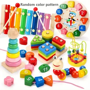 Montessori Wooden Toys, Educational Learning Resources, Durable and Safe Design, Perfect for Child Development, Ideal Gift, Multi Activity Playset, Sensory Activity Board, Wooden Busy Board