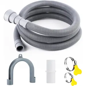 Washing Machine Drain Hose, Universal Dishwasher Drain Hose Extension Kits, 6.5  Flexible Washer Drain Hose Washer Hose, Portable Discharge Washer Hoses with 1 U-Bend Holder 2 Hose Clamp