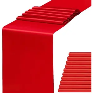 Red Table Runners 10 Pack 12 x 108 Inches Long for Weddings Party Birthday Bridal Shower Christmas Anniversary Events Decorations
