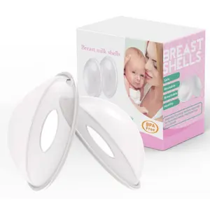 Nursing Cups for Breastfeeding Moms, Milk Saver Shells to Catch Leaks, Soft Silicone, BPA-Free, Reusable Breast Milk Collector (Pack of 2)