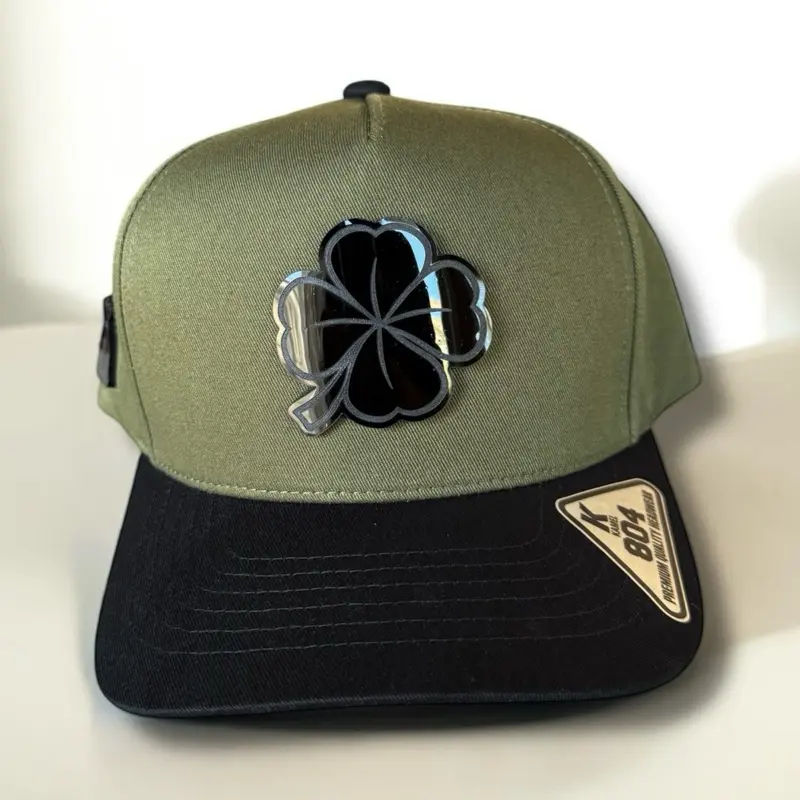 Clover Hat, Casual Daily SnapBack Cap with Black Plate Detail, Snapfit Adjust, Simple Style, Versatile Use, 4 Colors Available: Olive, Beige, Red, Blue