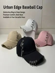 New Chain Print Feature Baseball Cap, Street Style Casual Cool Fashion, Unisex Appeal Outdoor Use Travel Fishing Sports Party Hiking, Spring Summer Wear, Adjustable Caps, Sports Outdoor Hats