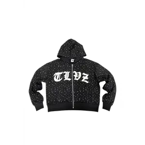 RHINESTONE ZIP HOODIE