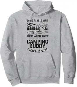 Camping Buddy I Married Mine Tent Couples Family Pullover Hoodie - Dilpreetka Shop 23B09S63YY5P