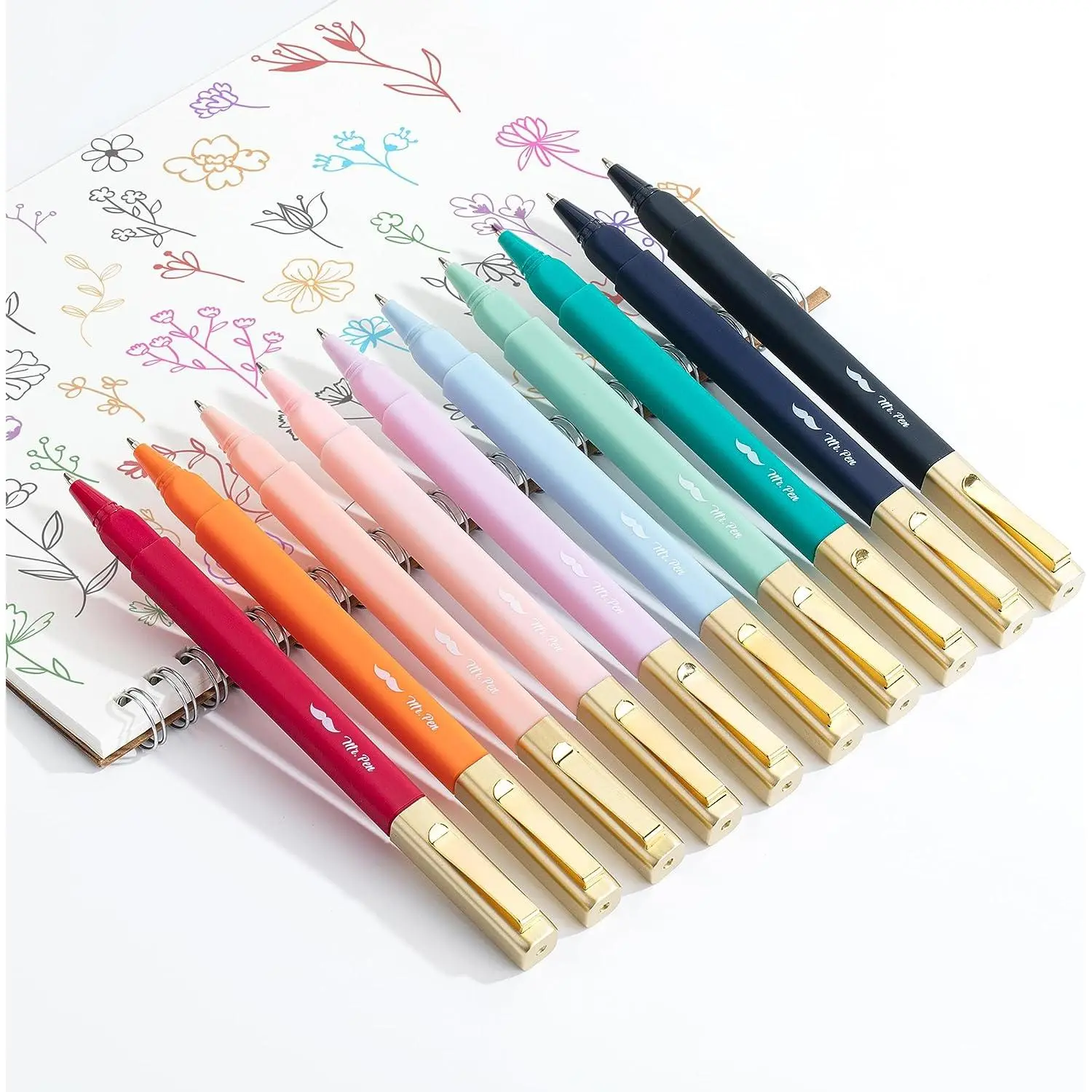 Mr. Pen Aesthetic Pens 10 Pack Various Colors Ball Point Fast Dry for Bible Study Office Supplies Art Supplies