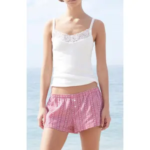 John Galt Women's Red Gingham Kiera Pajama Shorts
