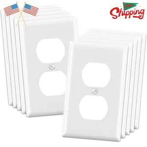 Duplex Receptacle Outlet Covers, 1-Gang Standard Size Wall Plates (10 Pack, Glossy White)