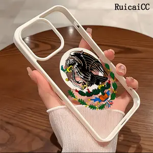 Premium Magnetic Phone Cases for iPhone11/12/13/14/15/16//17/Air/promax/Plus Mexican Golden Eagle Badge Flag y2k cased MagSafe Ready, Anti-Fall, Springtok and Ultra-Thin Design | Perfect for Everyday Use Protector Screen Protector Resistance