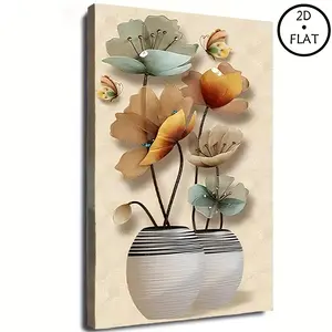 2D Flat 1pcs Framed Wood Canvas , Elegant Floral Wall Art, Home Decor, Wall Decor, Living Room, Bedroom, Office Decor, Room Decor, Mural Decor, Perfect for Room Decor