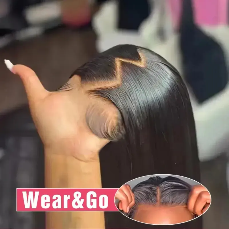 Bling Hair Glueless Wear and Go Bone Straight Lace Front Wigs 4x4 5x5 Pre-Cut Lace Wig Human Hair Ready To Wear Lace Closure Wig For Women
