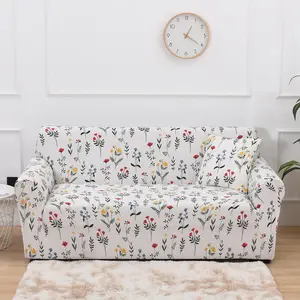 Floral Print Sofa Cover, 1 Count Soft Comfortable Stretch Sofa Cover Elastic Sofa Slipcover Sofa Slip Cover Protector, Machine Washable Sofa Cover for Home Decor Living Room