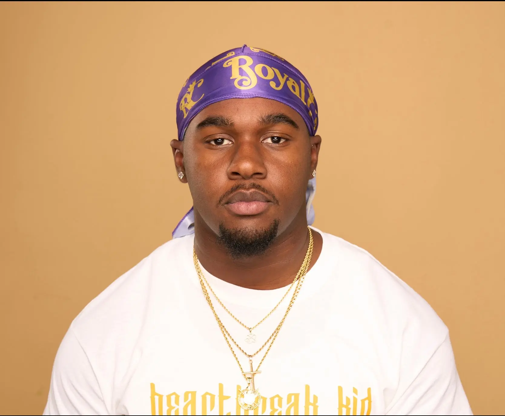 Silky Satin Durag for 360 Waves | Purple & Gold