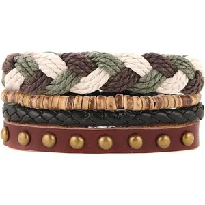 Wrap Bracelets Men Women,  Cords  Beads Ethnic Tribal Bracelets, Leather Wristbands