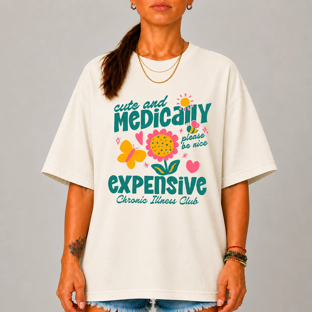 Comfort Colors Cute And Medically Expensive Shirt, Chronic Illness Club Tee, Spoonie Humor T-Shirt, Medical Humor Graphic Shirt, Flare Day Survivor Tee, Invisible Illness Awareness Gift, Cute Floral Unisex Shirt