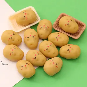 20 Pieces Random Mini Potato Emoji Models, Realistic Food Toys, DIY Pendant Accessories, 3D Miniature Potato Statues for Garden Dollhouse Decor