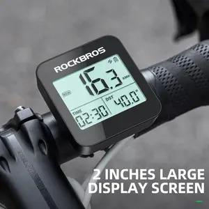 ROCKBROS GPS Bike Computer Accurate Wireless Speedometer 2 Inch Backlit Display IPX6 Waterproof 600mAh Battery Life for Cycling